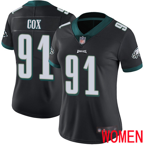 Women Philadelphia Eagles 91 Fletcher Cox Black Alternate Vapor Untouchable NFL Jersey Limited Player Football